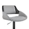 Armen Living Colby Adjustable Gray Faux Leather and Black Finish Bar Stool LCCYBABLGR - alternate 3